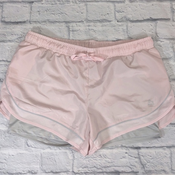Reebok Pants - 💰Bundle 3/$30 Reebok athletic shorts Light Pink/gray Dri-Fit Size Large Layered
